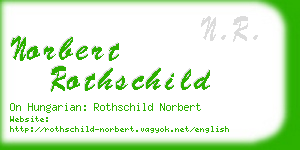 norbert rothschild business card